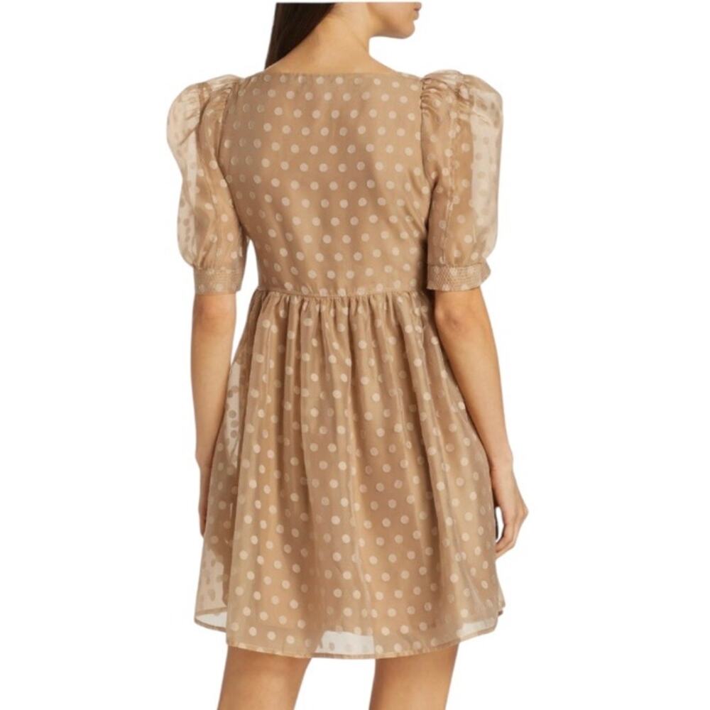 En Saison tan polka dot babydoll Minidress Desiree Organza New wedding neutral - Picture 13 of 13